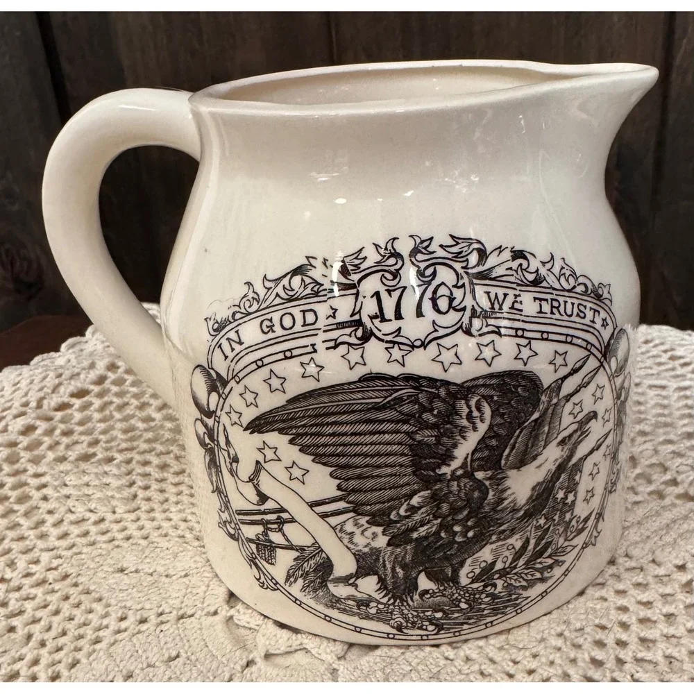Vintage 1776‎ In God We Trust Pitcher White Eagle Made in Japan Collectible